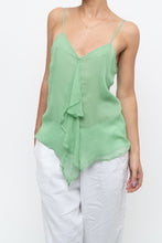 Load image into Gallery viewer, Vintage x LA SENZA Green Flowy Silk Tank (S)