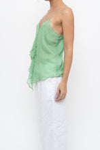 Load image into Gallery viewer, Vintage x LA SENZA Green Flowy Silk Tank (S)