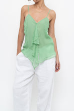 Load image into Gallery viewer, Vintage x LA SENZA Green Flowy Silk Tank (S)