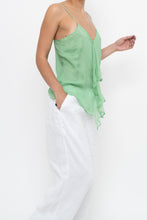 Load image into Gallery viewer, Vintage x LA SENZA Green Flowy Silk Tank (S)