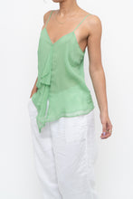 Load image into Gallery viewer, Vintage x LA SENZA Green Flowy Silk Tank (S)