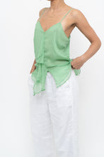 Load image into Gallery viewer, Vintage x LA SENZA Green Flowy Silk Tank (S)
