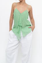 Load image into Gallery viewer, Vintage x LA SENZA Green Flowy Silk Tank (S)