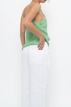Load image into Gallery viewer, Vintage x LA SENZA Green Flowy Silk Tank (S)