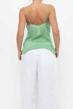 Load image into Gallery viewer, Vintage x LA SENZA Green Flowy Silk Tank (S)