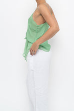 Load image into Gallery viewer, Vintage x LA SENZA Green Flowy Silk Tank (S)
