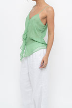 Load image into Gallery viewer, Vintage x LA SENZA Green Flowy Silk Tank (S)