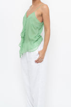 Load image into Gallery viewer, Vintage x LA SENZA Green Flowy Silk Tank (S)