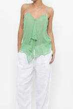 Load image into Gallery viewer, Vintage x LA SENZA Green Flowy Silk Tank (S)