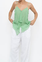 Load image into Gallery viewer, Vintage x LA SENZA Green Flowy Silk Tank (S)