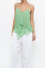 Load image into Gallery viewer, Vintage x LA SENZA Green Flowy Silk Tank (S)