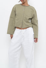 Load image into Gallery viewer, MOUSSY x Sage Green Cotton Cropped Cardigan (XS-M)