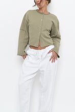 Load image into Gallery viewer, MOUSSY x Sage Green Cotton Cropped Cardigan (XS-M)