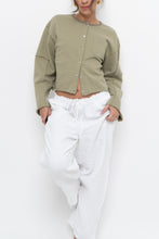 Load image into Gallery viewer, MOUSSY x Sage Green Cotton Cropped Cardigan (XS-M)