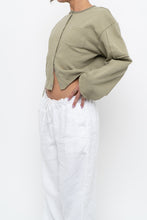 Load image into Gallery viewer, MOUSSY x Sage Green Cotton Cropped Cardigan (XS-M)