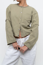 Load image into Gallery viewer, MOUSSY x Sage Green Cotton Cropped Cardigan (XS-M)