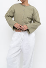 Load image into Gallery viewer, MOUSSY x Sage Green Cotton Cropped Cardigan (XS-M)