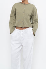 Load image into Gallery viewer, MOUSSY x Sage Green Cotton Cropped Cardigan (XS-M)