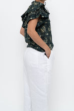 Load image into Gallery viewer, ULLA JOHNSON x Green Floral Cotton Short Sleeve Blouse (XS, S)