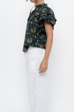 Load image into Gallery viewer, ULLA JOHNSON x Green Floral Cotton Short Sleeve Blouse (XS, S)