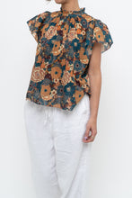 Load image into Gallery viewer, TROVATA x BIRDS OF PARADISE x Teal Floral Cotton Short Sleeve Blouse (XS, S)