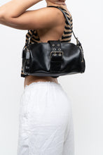 Load image into Gallery viewer, AG x Black Faux Leather Barrel Purse