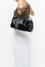 Load image into Gallery viewer, AG x Black Faux Leather Barrel Purse