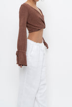 Load image into Gallery viewer, WHITE FOX x Brown Long Sleeve Knit Crop (XS, S)