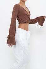 Load image into Gallery viewer, WHITE FOX x Brown Long Sleeve Knit Crop (XS, S)