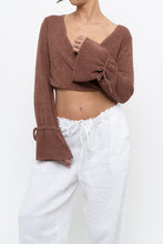 Load image into Gallery viewer, WHITE FOX x Brown Long Sleeve Knit Crop (XS, S)