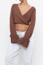Load image into Gallery viewer, WHITE FOX x Brown Long Sleeve Knit Crop (XS, S)