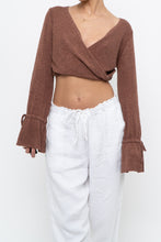 Load image into Gallery viewer, WHITE FOX x Brown Long Sleeve Knit Crop (XS, S)