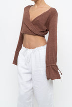 Load image into Gallery viewer, WHITE FOX x Brown Long Sleeve Knit Crop (XS, S)