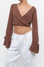 Load image into Gallery viewer, WHITE FOX x Brown Long Sleeve Knit Crop (XS, S)