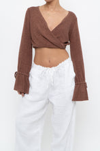 Load image into Gallery viewer, WHITE FOX x Brown Long Sleeve Knit Crop (XS, S)