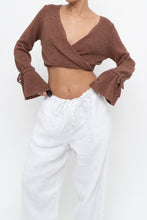 Load image into Gallery viewer, WHITE FOX x Brown Long Sleeve Knit Crop (XS, S)