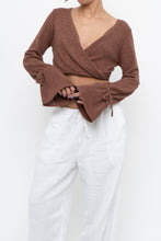 Load image into Gallery viewer, WHITE FOX x Brown Long Sleeve Knit Crop (XS, S)
