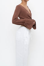 Load image into Gallery viewer, WHITE FOX x Brown Long Sleeve Knit Crop (XS, S)