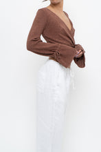 Load image into Gallery viewer, WHITE FOX x Brown Long Sleeve Knit Crop (XS, S)
