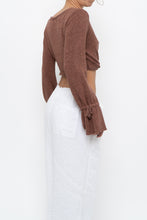 Load image into Gallery viewer, WHITE FOX x Brown Long Sleeve Knit Crop (XS, S)