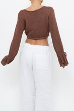 Load image into Gallery viewer, WHITE FOX x Brown Long Sleeve Knit Crop (XS, S)