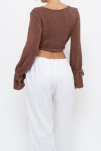 Load image into Gallery viewer, WHITE FOX x Brown Long Sleeve Knit Crop (XS, S)