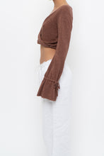 Load image into Gallery viewer, WHITE FOX x Brown Long Sleeve Knit Crop (XS, S)