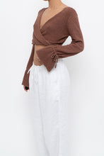 Load image into Gallery viewer, WHITE FOX x Brown Long Sleeve Knit Crop (XS, S)