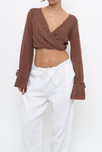 Load image into Gallery viewer, WHITE FOX x Brown Long Sleeve Knit Crop (XS, S)
