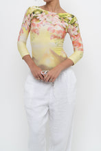 Load image into Gallery viewer, Vintage x Made in Brazil x Yellow Patterned Fitted Bodysuit (XS)