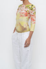 Load image into Gallery viewer, Vintage x Made in Brazil x Yellow Patterned Fitted Bodysuit (XS)