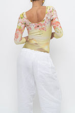 Load image into Gallery viewer, Vintage x Made in Brazil x Yellow Patterned Fitted Bodysuit (XS)
