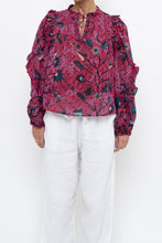 Load image into Gallery viewer, ULLA JOHNSON x Pink Patterned Long Sleeve Cotton-blend Blouse (XS, S)