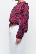 Load image into Gallery viewer, ULLA JOHNSON x Pink Patterned Long Sleeve Cotton-blend Blouse (XS, S)